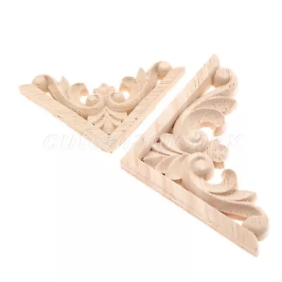 $4.61 • Buy Unpainted Woodcarved Corner Decal Onlay Applique Frame Furniture Decor Exquisite