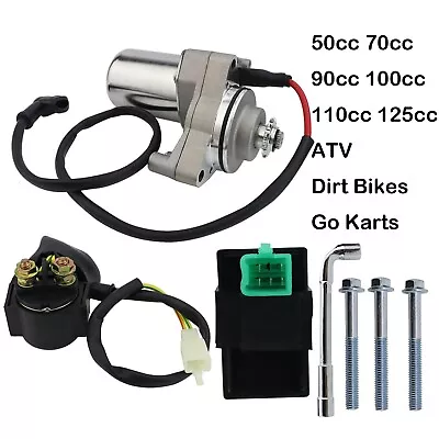 Starter For 50cc 70cc 90cc 100cc 110cc 125cc Dirt Bikes Go Karts W/Relay & CDI • $29.66