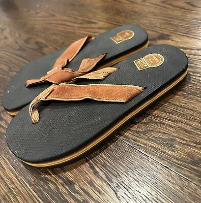 Vintage Flip Flops/Thong Sandals Three-Layer Yellow Orange W/Black  1970s 8 9 • $9.99