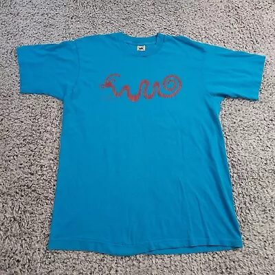 Vintage Fruit Of The Loom Shirt Mens Extra Large Blue Single Stitch Graphic Tee • $24.99