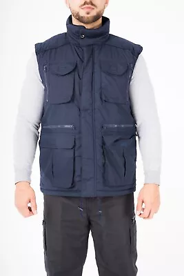 Mens Gilet Body Warmer Multi Pocket Heavy Padded Lined Corduroy Sleeveless M-6XL • £23.99