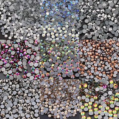 Glass Strass Crystal Hot Fix Rhinestones Iron On Flatback Clear Hotfix Stones • $4.41