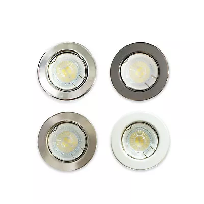 Recessed Ceiling Spot Light Dimmable Fixed Mains GU10 LED Downlight Fitting • £2.40