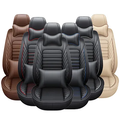$78.99 • Buy 5D Car Seat Covers Full Set W/ Waterproof Leather Universal For Sedan SUV Truck