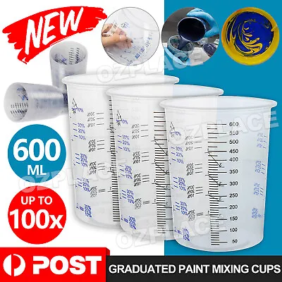 50/100Pcs Disposable Graduated Mixing Cups Measuring Ratios Paint UV Resin Epoxy • $18.95