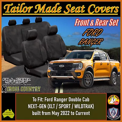 Full Canvas Seat Covers For Ford Ranger PY NEXT-GEN Dual Cab XLT/SPORT/WILDTRAK • $299.98