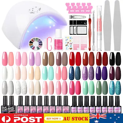 COSCELIA Gel Nail Kit 27 Colors Gel Nail Polish UV Lamp Kit Soak Off Top Base • $37.99