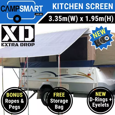 3.4m XD Kitchen Awning Privacy Screen Sunscreen Suits Jayco Swan Camper Trailer • $89.95