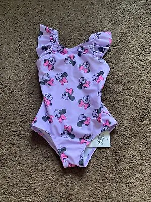 £6.99 • Buy BNWT Disney Baby Girls 18-24 Months Purple Multi Minnie Mouse Swimming Costume 