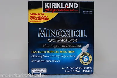 6 Months Kirkland Generic Minoxidil 5% Mens Hair Loss Regrowth Treatment 04/25 • $30.49
