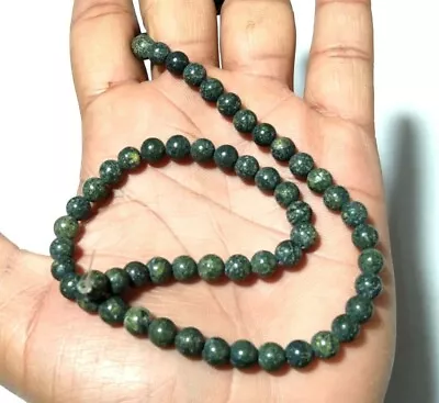 Russian Seraphinite Round 6mm Smooth Loose Gemstone Beads 18 Inch 1 Necklace • $38.53