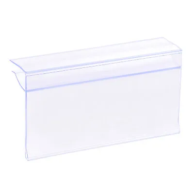 Label Holder 80x42mm Clip Shelf Clear Plastic For 4-8mm Glass Shelving 30pcs • £15.37