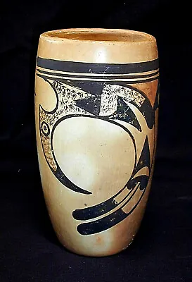$225 • Buy 4th AUTUMN SALE Hopi Polychrome Pottery FANNIE NAMPEYO 'Cylinder Jar' 7  X 3.5 