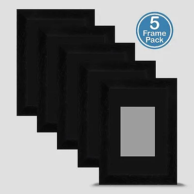 Black Photo Frame 6x4 X5 MULTI PACK Incl Black Mount 3.5x2.5 ACEO Art Print • £29.95