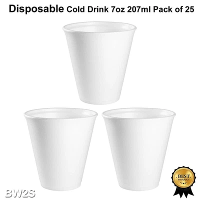 £5.70 • Buy Polystyrene Insulated Cup For Hot Or Cold Drink 7oz 207ml Pack Of 25