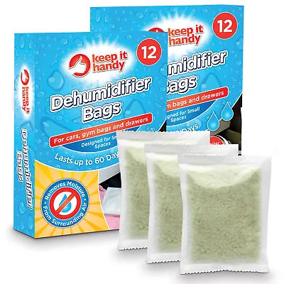 12-36 Small Space Dehumidifier Bags Wardrobe Sachets Damp Mould Moisture Drawers • £17.99