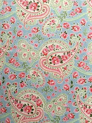 50cm X 25cm Wide IKEA Rosali Fabric Paisley Blue New Lightweight Cotton Fabric • £4.49