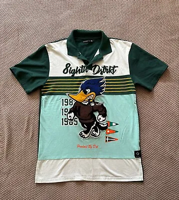 8ighth Dstrkt Men's Polo Shirt Duck Carpet Mascot Green Colorblock Large • $29