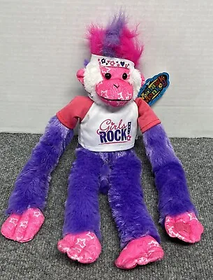 Mohawk Rainbow Monkey Girls Rock 17  Plush Hanging Monkey • $15.99