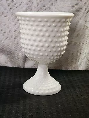 Vintage Fenton White Milk Glass Hobnail Goblet • $8