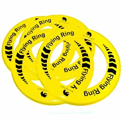 Pack Of 4 Yellow Flying Rings - Fun Outdoor Summer Toys - Frisbee Type Toys • £5.05