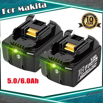 2X 6.0Ah For Makita  Battery BL1860 BL1850 18V Li-ion LXT BL1850B BL1830 BL1860B • £22.99