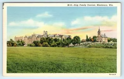 MANITOWOC Wisconsin WI ~ HOLY FAMILY CONVENT Ca 1940s Linen   Postcard • $5.93