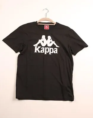 KAPPA T-Shirt Black Cotton Slim Fit Size XS AS 346 • £9