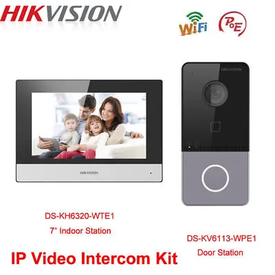 Hikvision IP Video Intercom DS-KV6113-WPE1 Door Station + DS-KH6320-WTE1 Monitor • $227.05