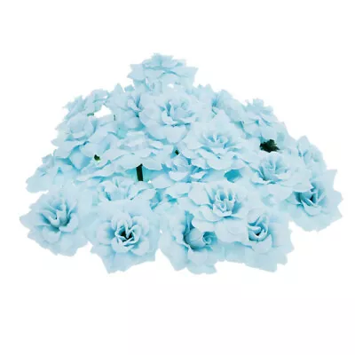  50 Pcs Artificial Rose Heads Faux Silk Flower Mini Plants Wedding Bouquet Fake • $9.87