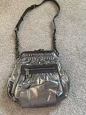 Marc Jacobs Metallic Grey Coated Canvas Parachute Little Stam Bag • $180