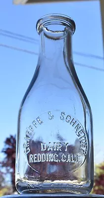 Rare GRAEFFE & SCHNIEDER Embossed Milk Bottle REDDING California CA • $65