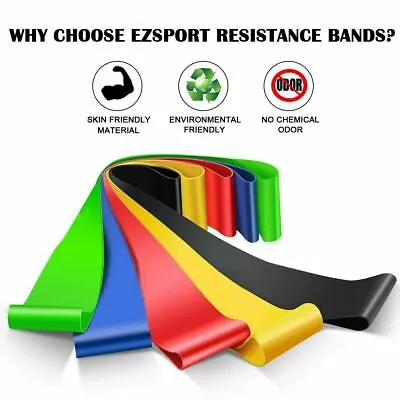 Resistance Bands Loop Set Of 5 Exercise Workout CrossFit Fitness Yoga Booty Band • $7.99