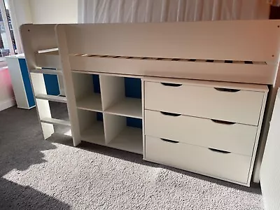 Cabin Single Bed With Drawers Desk Book Shelf • £45