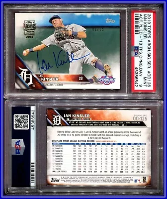 PSA 9 2019 Topps Archives Signature Series 18' Autograph Ian Kinsler 1/15 POP1 • $75