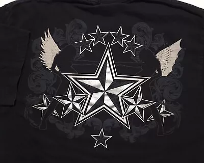 Vintage 2000s No Fear Angel Devil Pin-Up Stars Y2K Large Shirt • $22