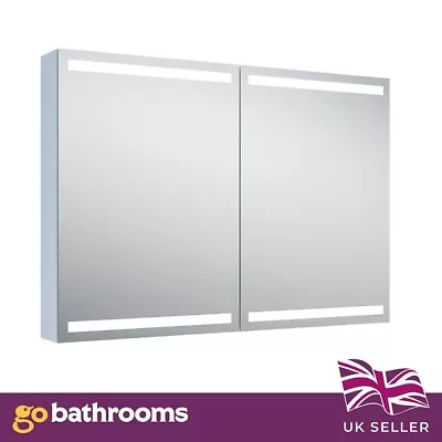 100cm LED Mirrored Bathroom Cabinet | Wall Mounted Double Door Medicine Cabinet • £540.75