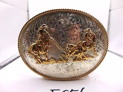 Western Rodeo Cowboy Rodeo Belt Buckle Montana Silversmiths Roper Cowgirl • $89.99