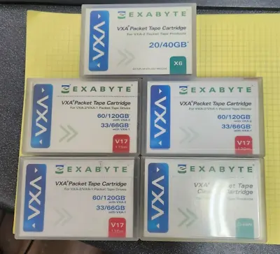 5x Exabyte Tape Data Cartridges: 3x V17 111.00103 1x X6 111.00200 & 1x Cleaning • $26.95
