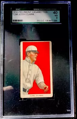 1909-11 T206 Piedmont Josh Clark 350/25 SGC Grade 3 • $124