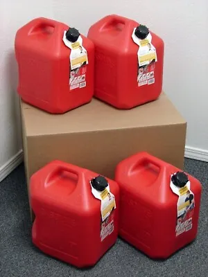 5 Gallon Gas Can 4 Pack Spill Proof Fuel Container - New! - Clean! - Boxed! • $97.50