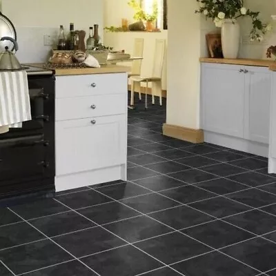 Karndean Knight Tile T88 Onyx Dark Grey LVT Flooring £14.95m2 Free Delivery • £49.93