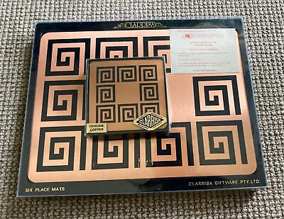 Retro - Mid Century  Clarrisa  Copper &  Black  Abstract Placemats & Coasters • $50