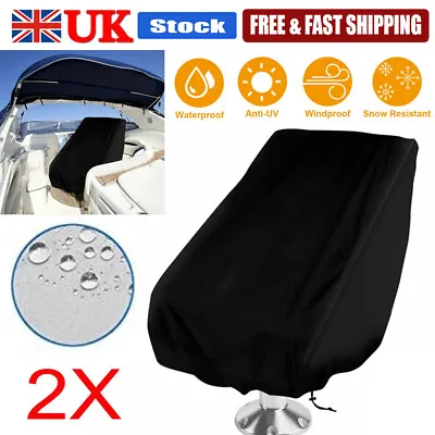 2Pcs Boat Seat Cover Ultraviolet Protector Pedestal Chair Helm Protective Covers • £18.23