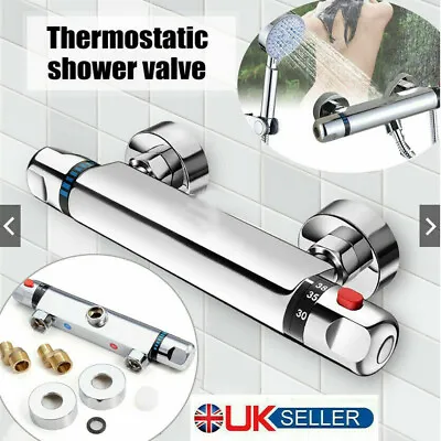 £24.99 • Buy Thermostatic Exposed Bar Shower Mixer Valve Tap Chrome Bottom 1/2  Outlet Modern