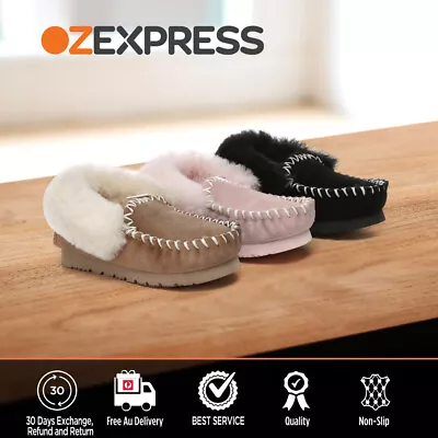 AUSTRALIAN SHEPHERD® UGG Kids Sheepskin Wool Ankle Slipper Nonslip Popo Moccasin • $55