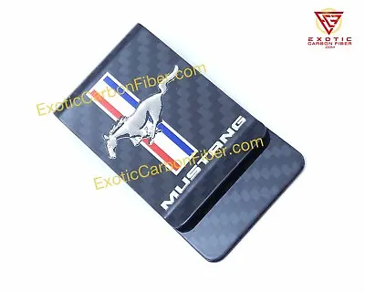 Ford Mustang REAL Carbon Fiber Money Clip In 2x2 Gloss *Top Quality* • $34.99