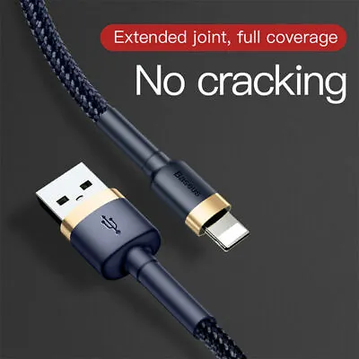 $8.95 • Buy Charging Cable Baseus Cafule Fast Sync USB For IPhone 12 11 2.4A 1M Gold & Blue