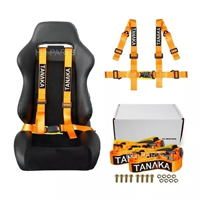 1 X Tanaka Universal Orange 4 Point Buckle Racing Seat Belt Harness 2  • $35.99