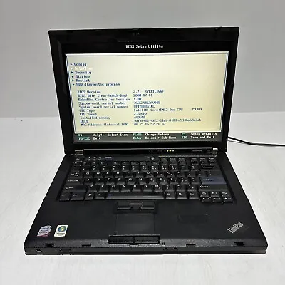 Lenovo Thinkpad T61 14  Laptop Core 2 Duo T9300 4gb Ram No Drives Boots Bios • $100